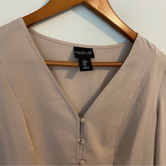 Button-up V-Neck Blouse - Picture 2 of 4